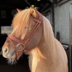 Islændertrense, flettet pandebånd, kombineret, flade remme